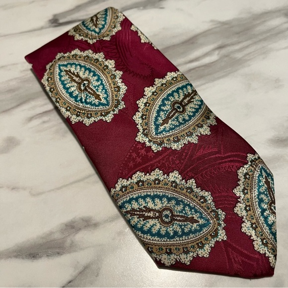 Vintage Nordstrom 100% Silk Medallion Tie - Picture 1 of 5